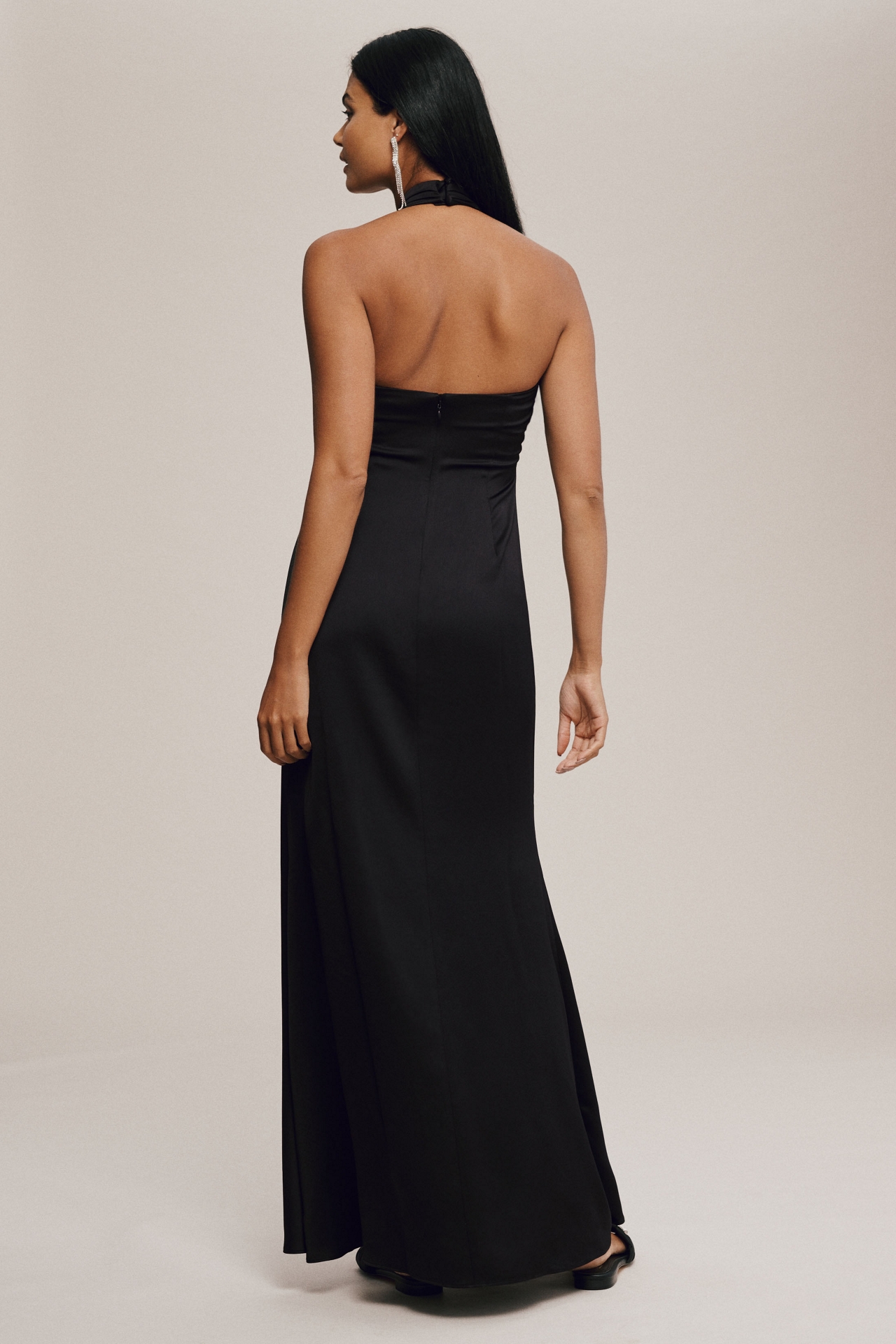 BHLDN Ruby Twist Halter Satin Gown