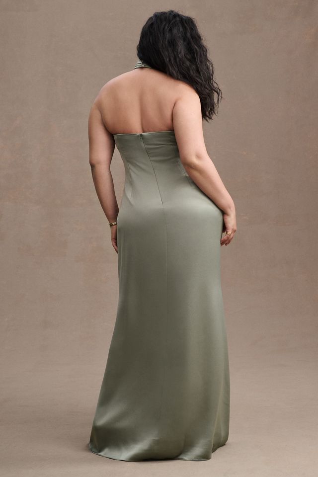 BHLDN Ruby Twist Halter Satin Gown #5