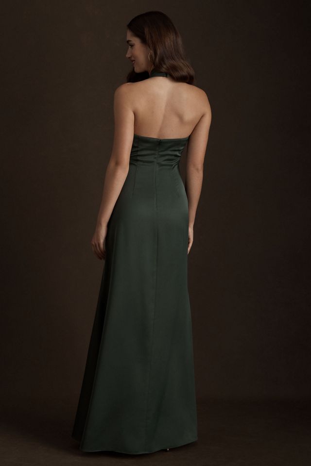BHLDN Ruby Twist Halter Satin Gown #2