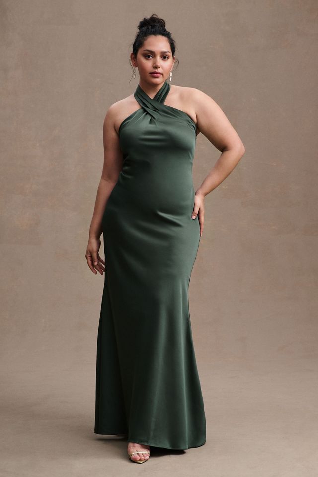 BHLDN Ruby Twist Halter Satin Gown #4