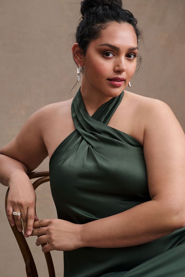 BHLDN Ruby Twist Halter Satin Gown #3