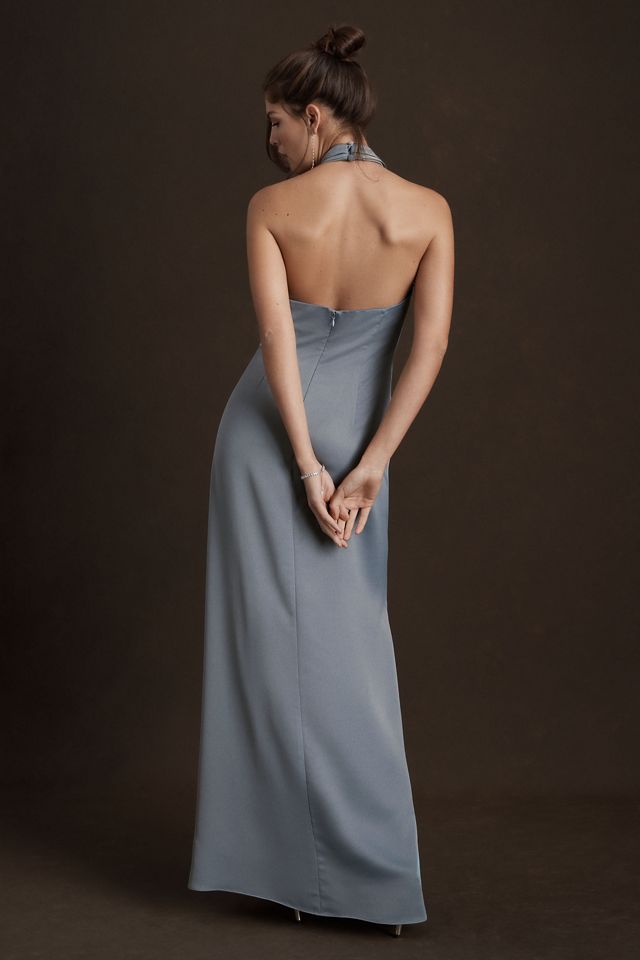 BHLDN Ruby Twist Halter Satin Gown