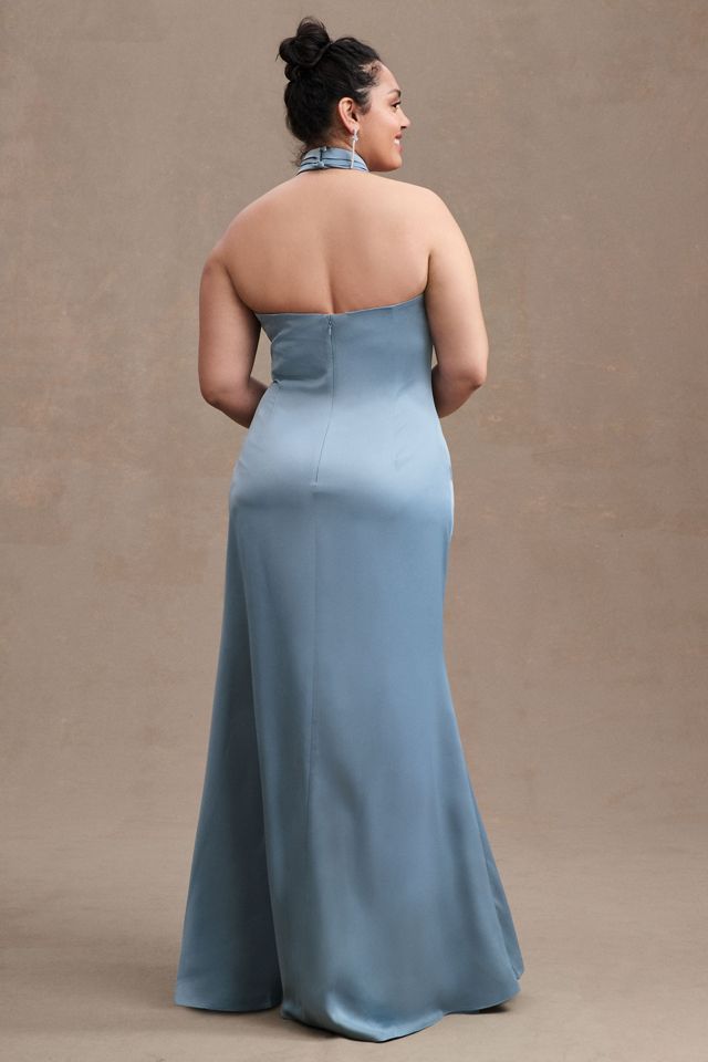 BHLDN Ruby Twist Halter Satin Gown #2