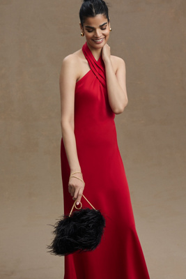 Bhldn Ruby Satin Charmeuse Dress In Red