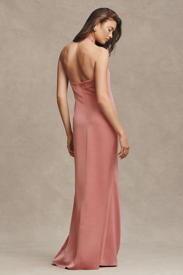 BHLDN Ruby Twist Halter Satin Gown #2