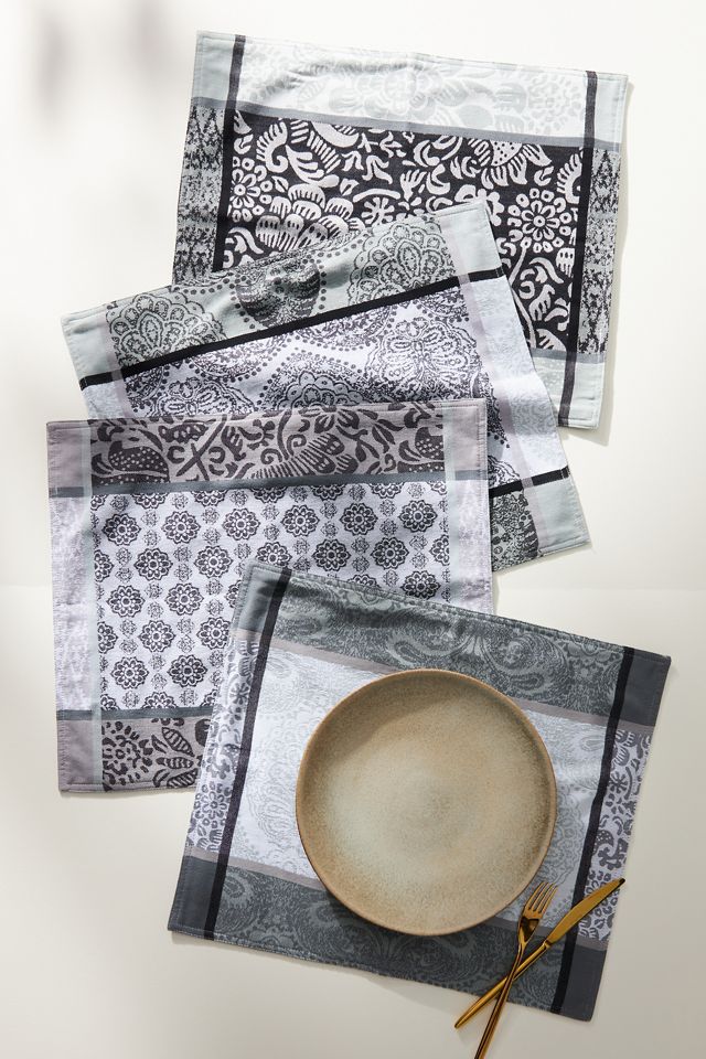 Nifty Jacquard Placemats, Set of 4