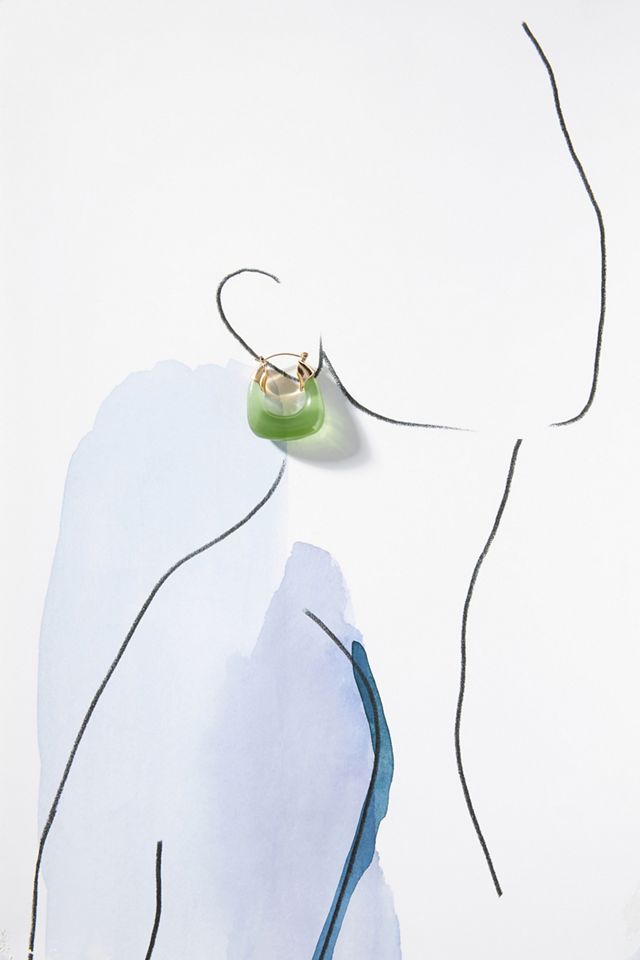 Resin Hoop Earrings #3