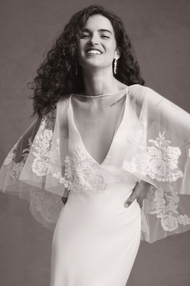 Jenny by Jenny Yoo Odessa Sheer Embroidered Tulle Capelet #1