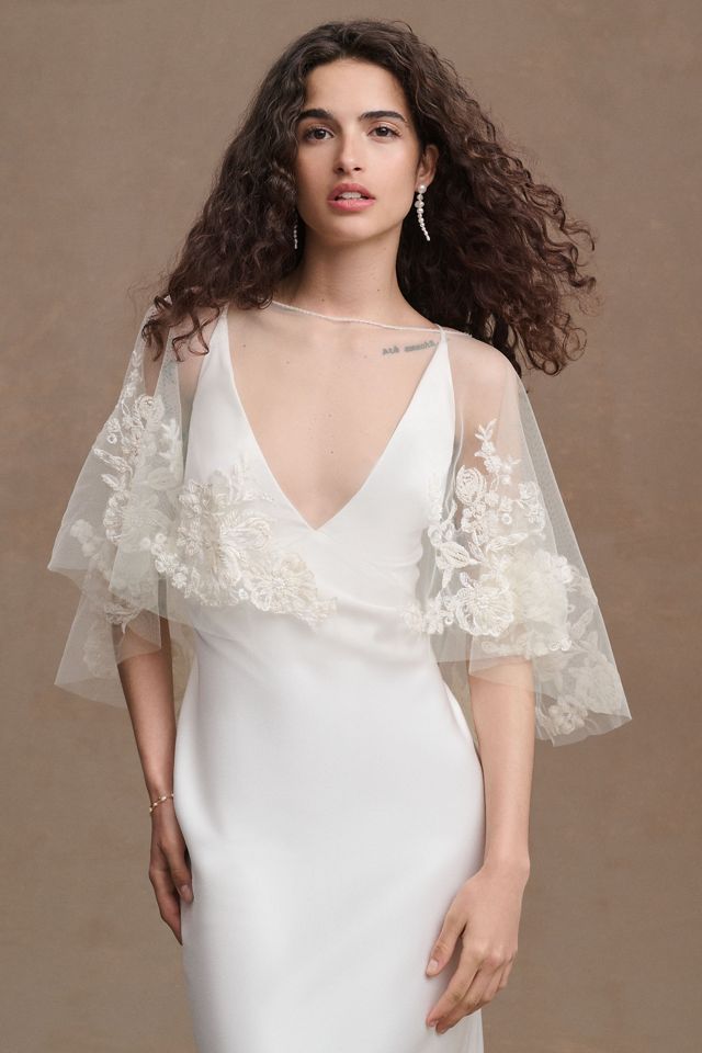 Jenny by Jenny Yoo Odessa Sheer Embroidered Tulle Capelet #3