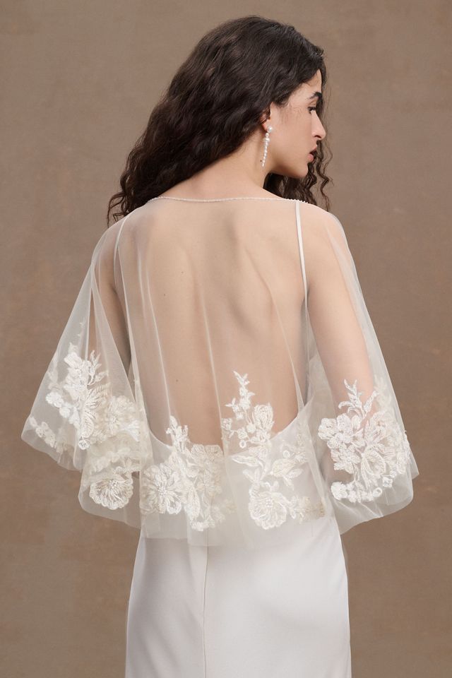 Jenny by Jenny Yoo Odessa Sheer Embroidered Tulle Capelet #4