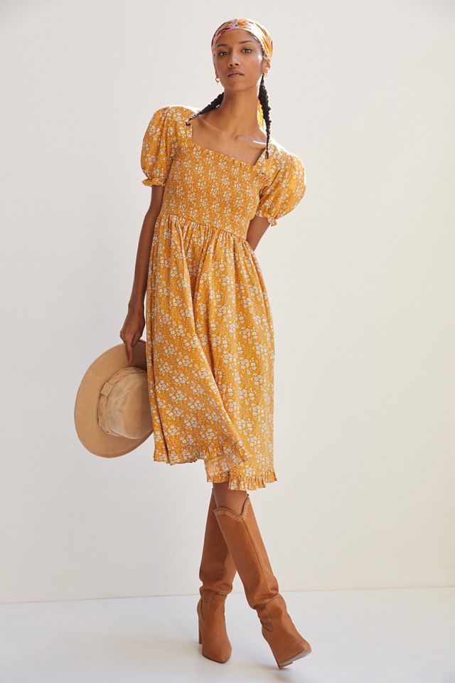 anthropologie smocked midi dress Smocked Midi Dress