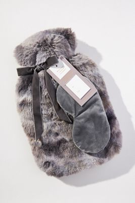 Luxe Dyed Faux Fur Hot Water Bottle & Sleep Mask Gift Set