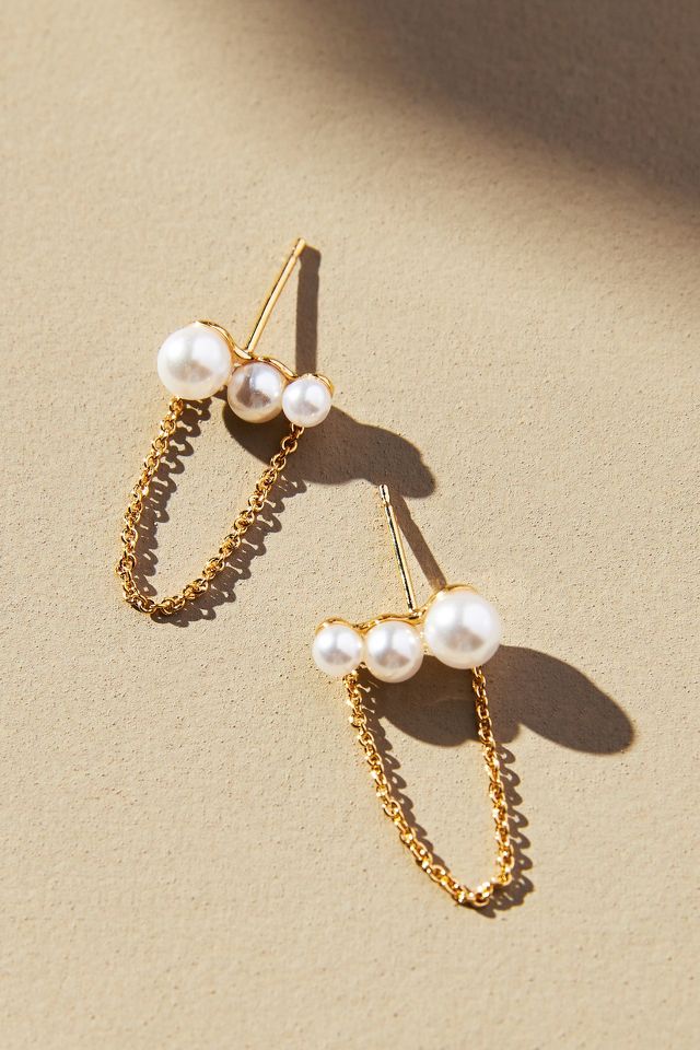 Cluster Chain Post Earrings | Anthropologie