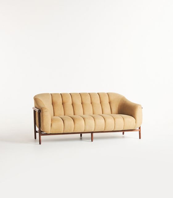 Anthropologie shop leather sofa