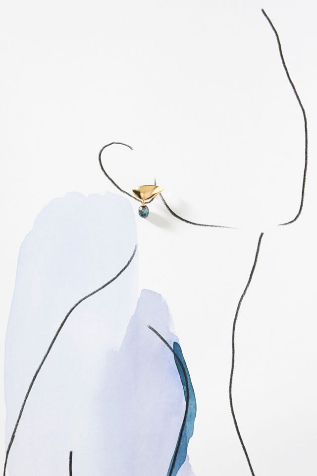 Lady Grey Peacock Pearl Huggie Hoop Earrings #2