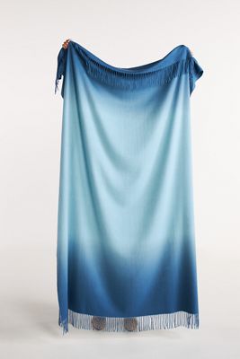 Ombre Dyed Cashmere Throw Blanket