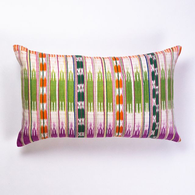 Archive New York Vintage Green & Orange Pillow #1