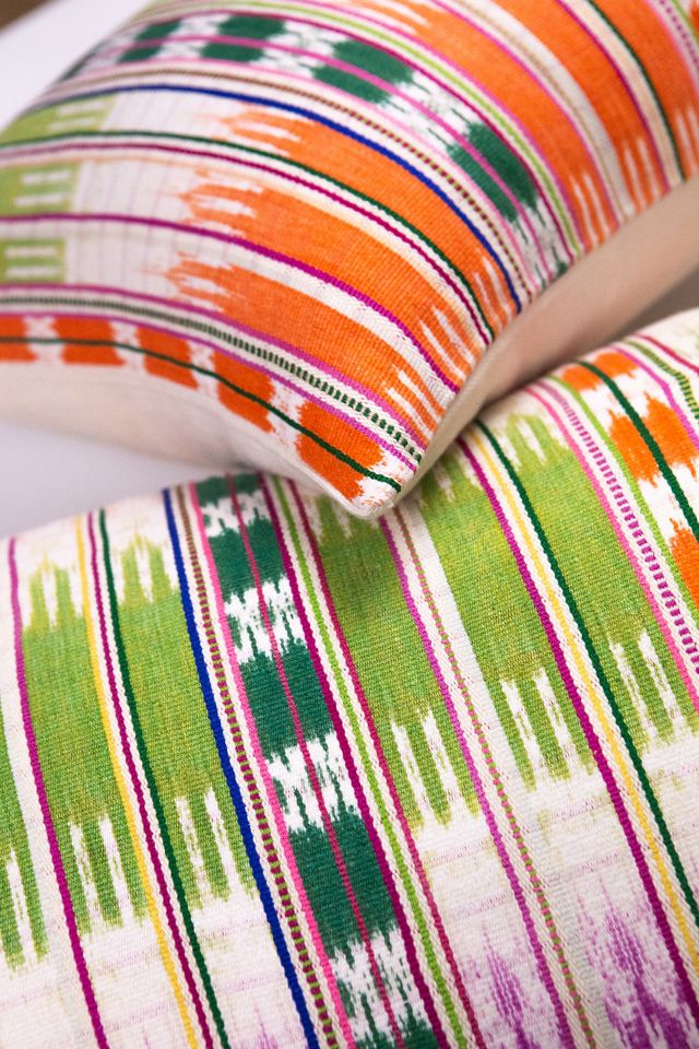 Archive New York Vintage Green & Orange Pillow #3