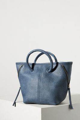 Anthropologie Mini Loop Handle Bucket Bag In Blue