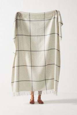 Windowpane Cashmere Blend Throw Blanket