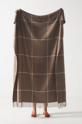 Windowpane Cashmere Blend Throw Blanket