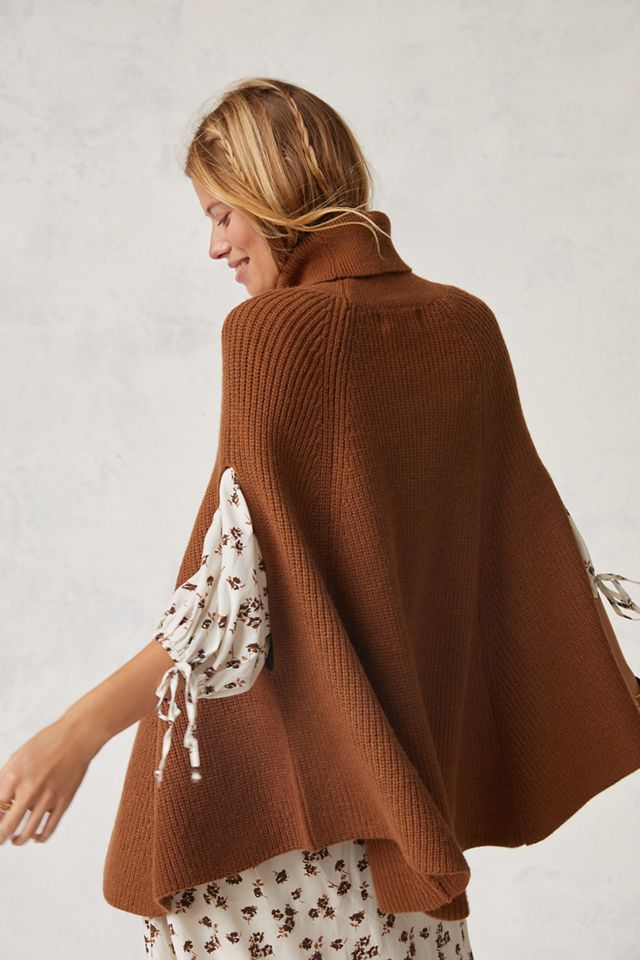 Ribbed Knit Poncho #3