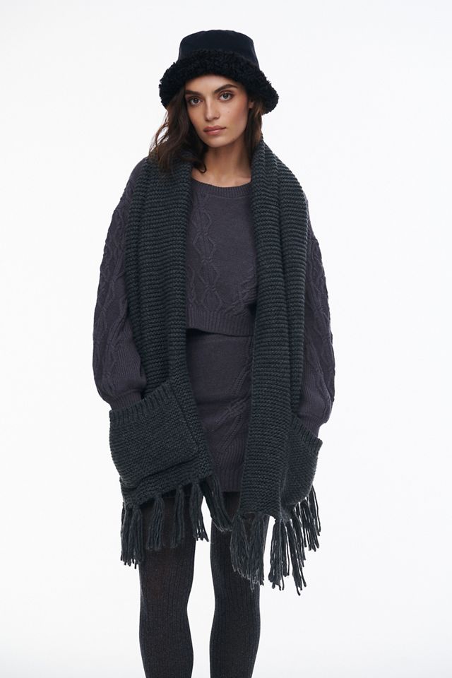 Fringed Pocket Scarf #4