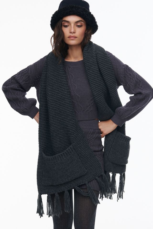 Fringed Pocket Scarf #1