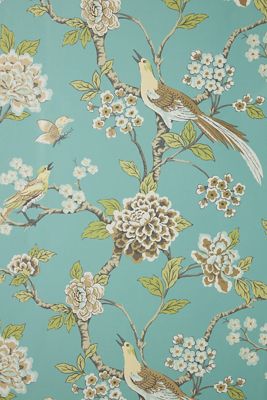Fanciful Floral Bird Wallpaper