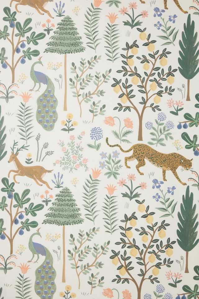 Rifle Paper Co. Menagerie Peel and Stick Wallpaper Cream