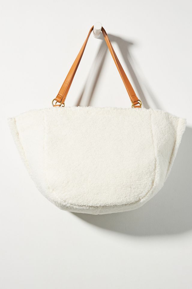 Faux Shearling Tote Bag #1