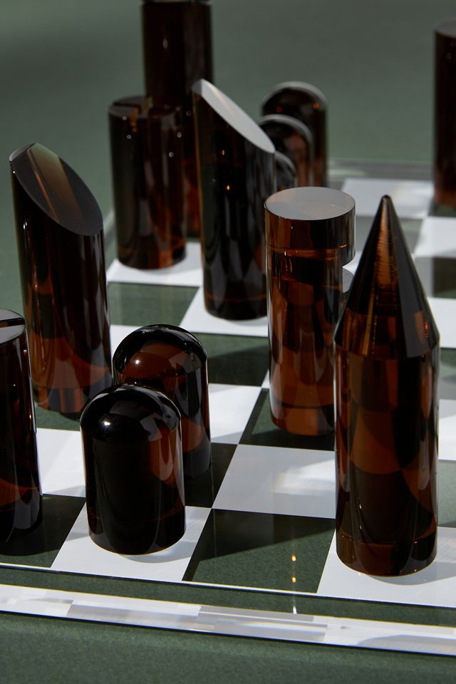 Sunnylife Lucite Chess & Checkers Set #3