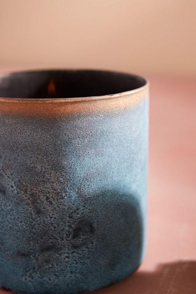 Rustic Gold Rim Blue Votives, Set of 3 #3