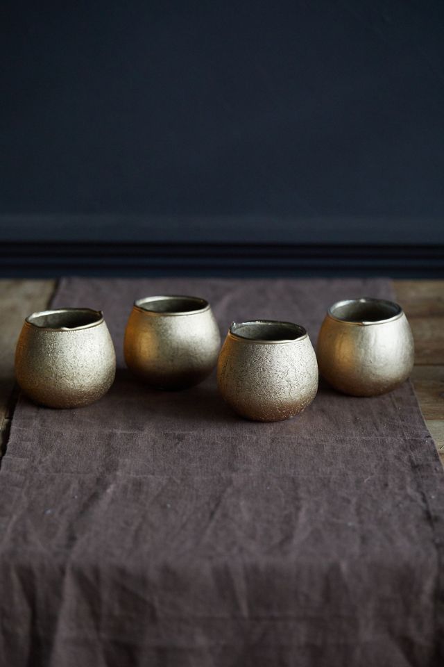 Crackled Gold Votives, Set of 4 #1