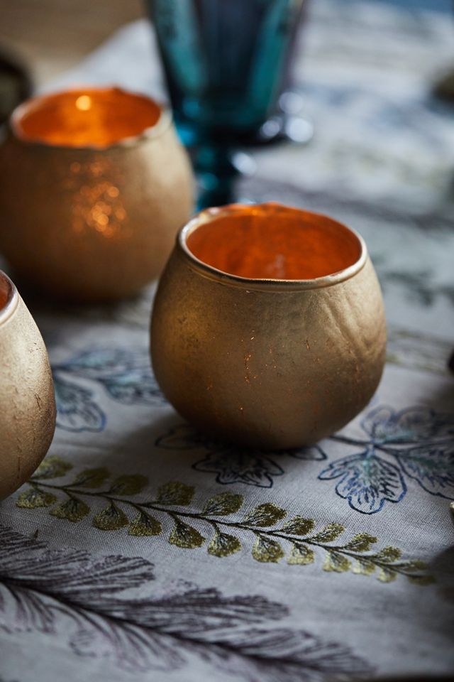 Crackled Gold Votives, Set of 4 #2