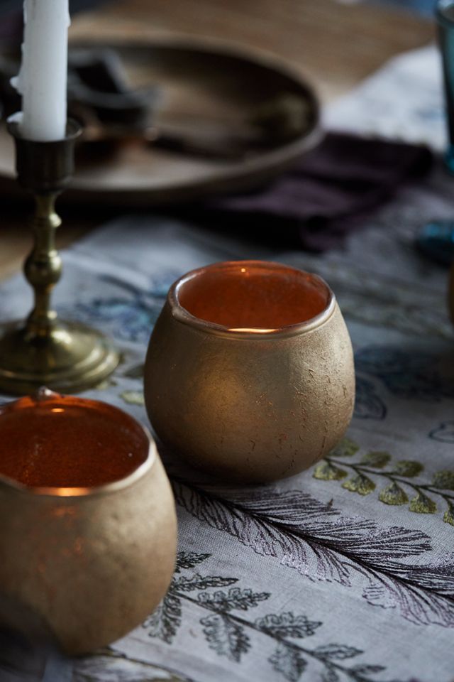 Crackled Gold Votives, Set of 4 #3