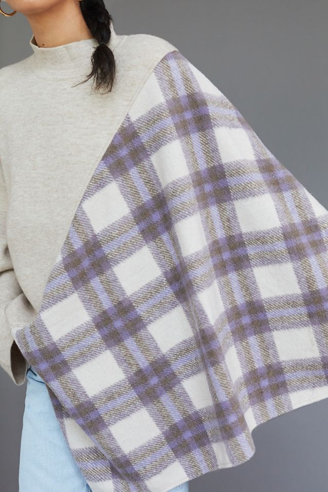 Mixed Plaid Poncho #1