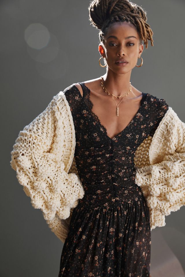 Bauble-Sleeved Cardigan #1