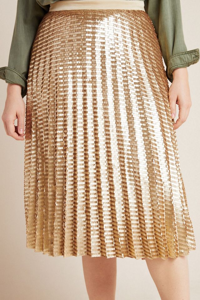 Maeve Natalia Sequined Midi Skirt #3