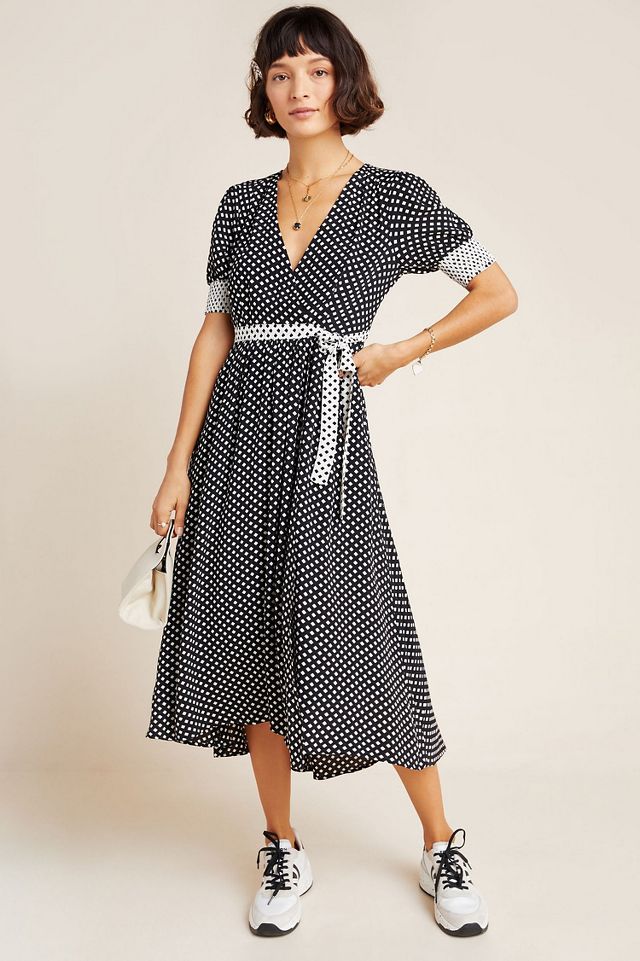 Maeve Breanna Polka Dot Midi Dress | Anthropologie