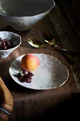 Icy Blue Ceramic Serving Platter