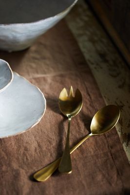 Gold Salad Servers, Set of 2