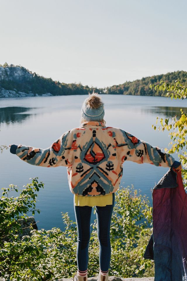 Free People Hit The Slopes Printed Fleece Jacket