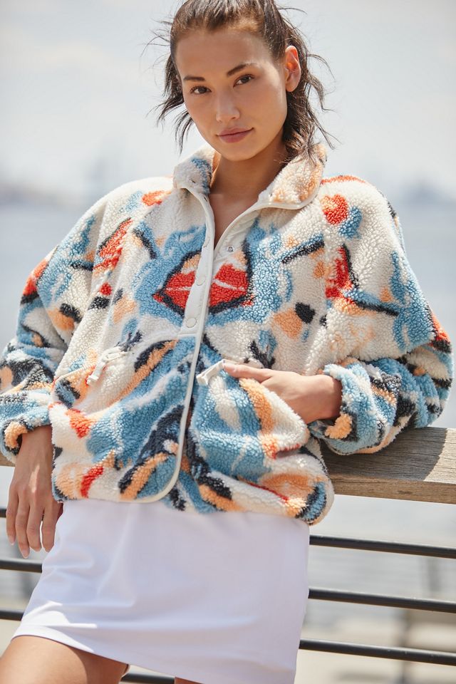 Free People Hit The Slopes Printed Fleece Jacket