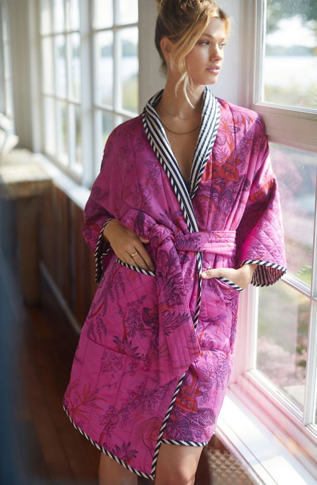Floral Quilted Reversible Robe #1