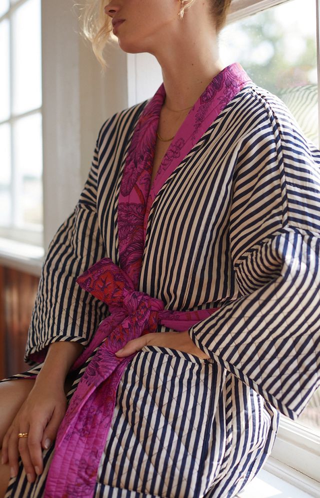 Floral Quilted Reversible Robe #3