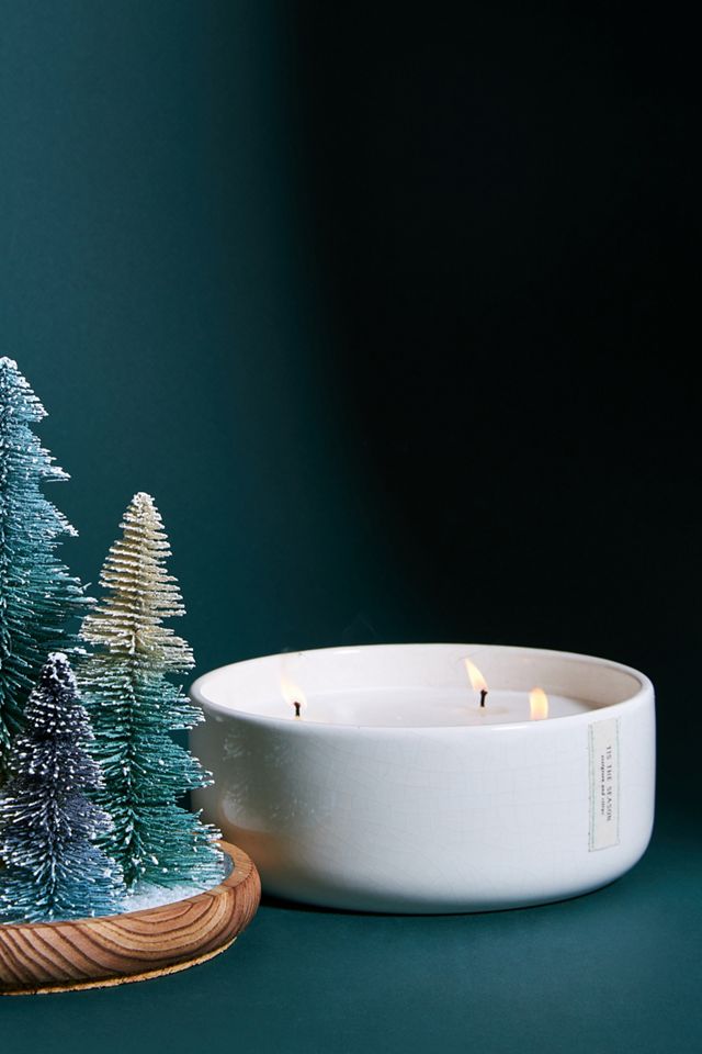 Frosted Bottle Brush Tree Candle #1