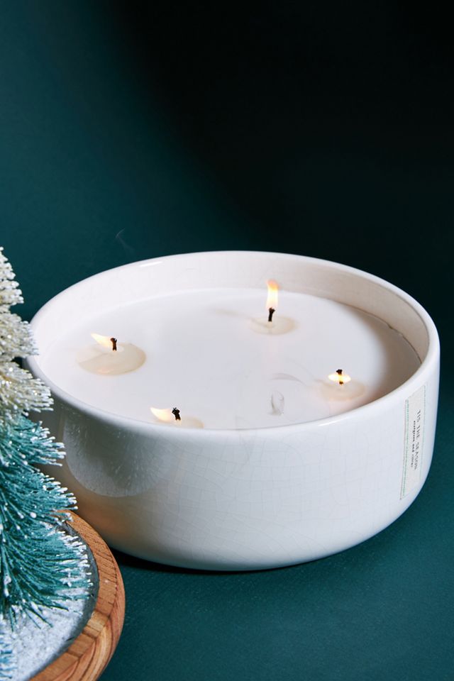 Frosted Bottle Brush Tree Candle #2