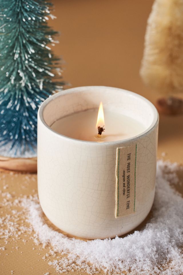 Frosted Bottle Brush Tree Candle | Anthropologie