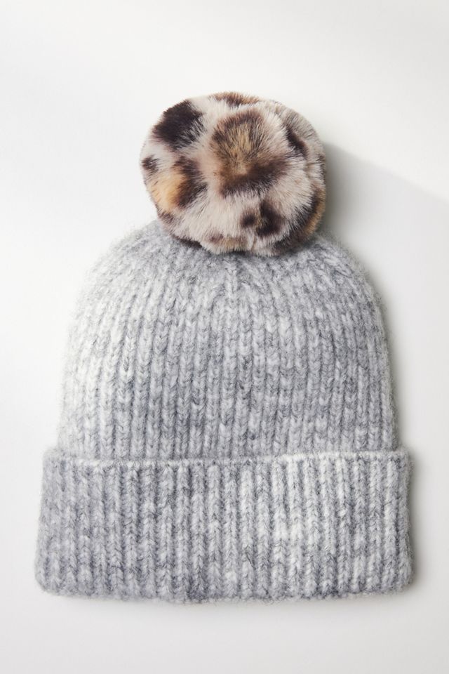 Anthropologie Pick A Pom Beanie Stocking Hat Bronze Set 3 Poms Green White NWT 64289549_004_b4 main image 4